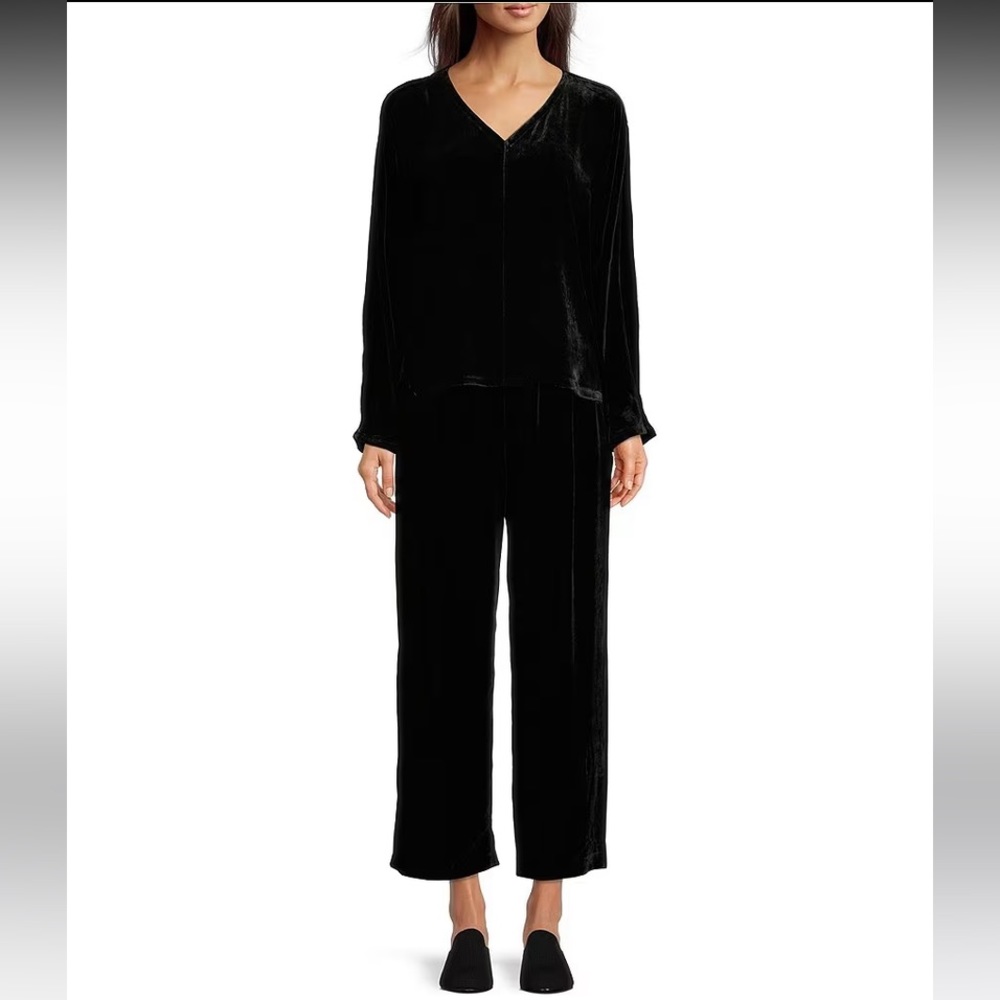 NWT Eileen Fisher Velvet V-Neck Top - Picture 8 of 8
